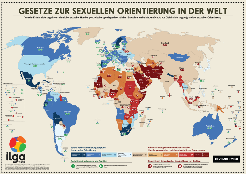 Gesetze zur sexuellen Orientierung in der Welt