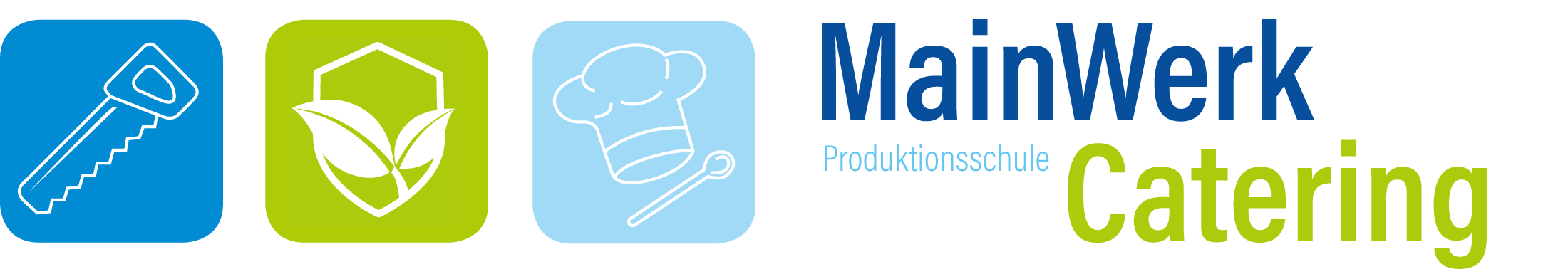 Logo der Produktionsschule MainWerk mit dem Schriftzug „Catering“