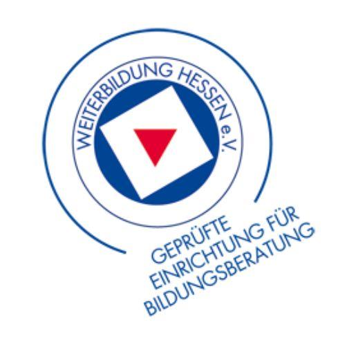 Zertifizierung als Bildungseinrichtung für Beratung Logo „Geprüfte Einrichtung für Bildungsberatung“ von Weiterbildung Hessen e. V.