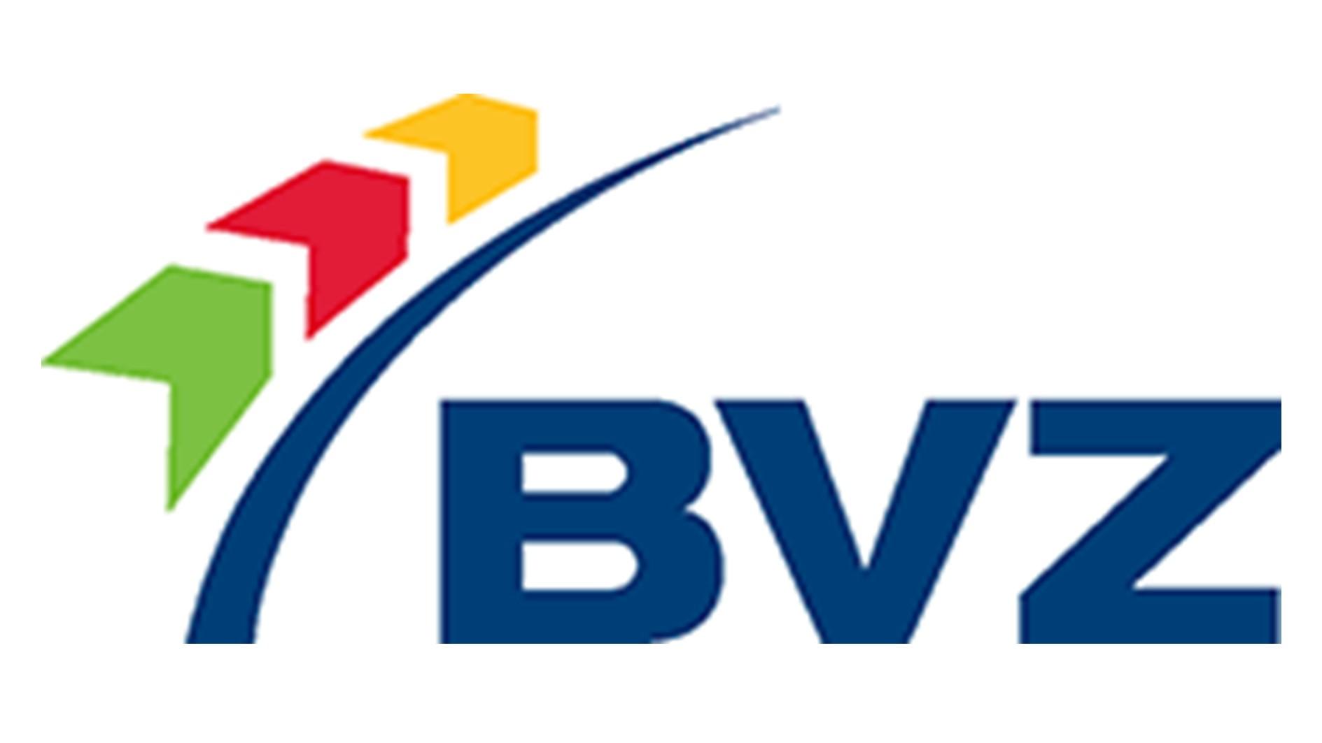 Logo des BVZ Frankfurt mit den Buchstaben „BVZ“ in Dunkelblau und drei Pfeilen in Grün, Rot und Gelb.