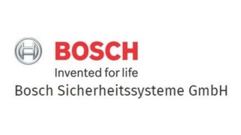 Logo von Bosch mit grauem Emblem und rotem Schriftzug „BOSCH – Invented for life“.