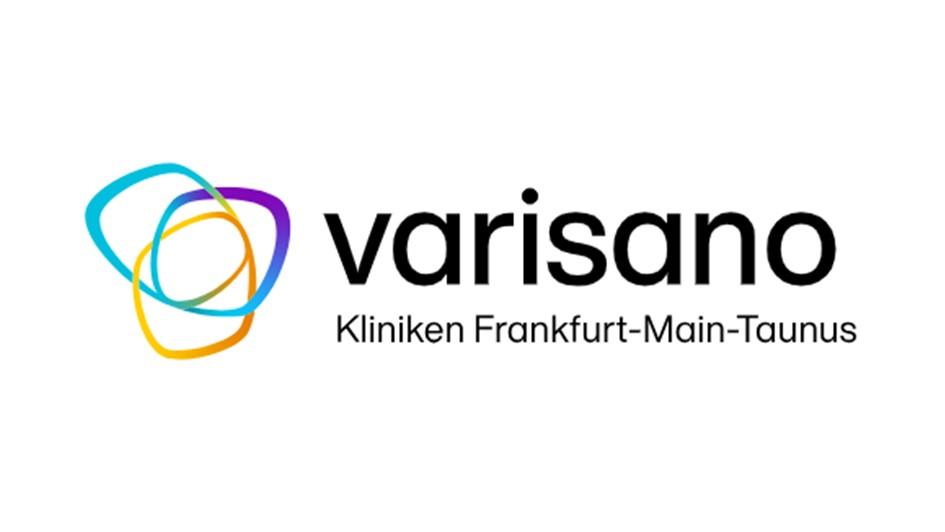 Logo der Varisano Kliniken Frankfurt-Main-Taunus mit buntem Symbol und schwarzer Schrift.