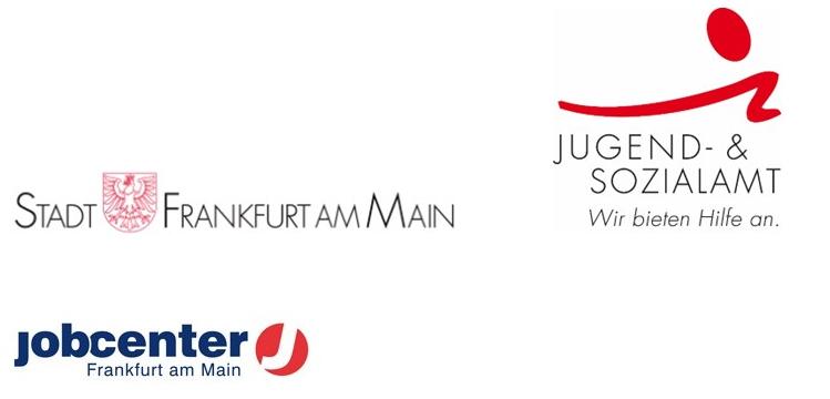 Logos der Stadt Frankfurt am Main, des Jugend- und Sozialamts Frankfurt und des Jobcenters Frankfurt am 